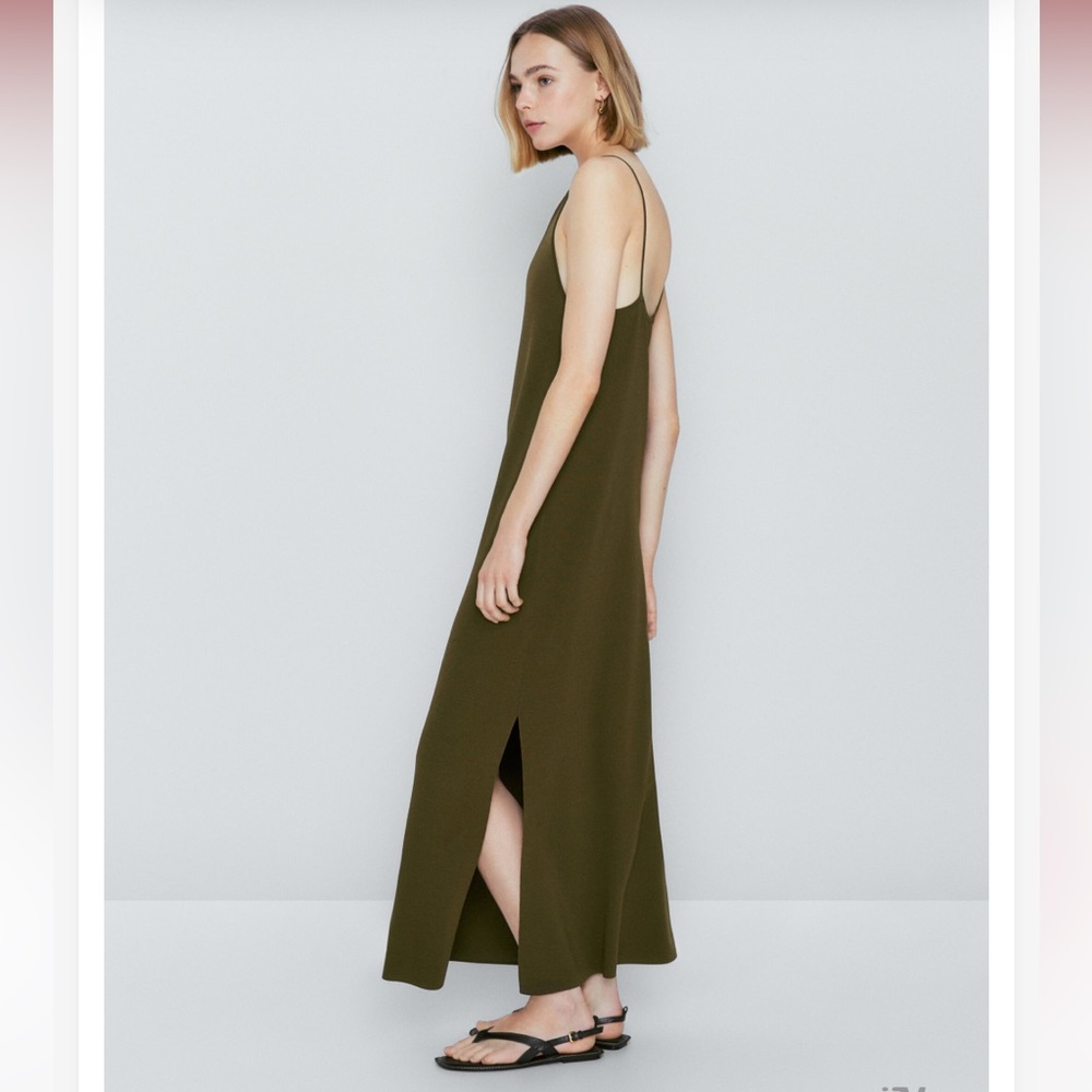 Massimo Dutti Green Knit Spaghetti Strap Slip Dress - Picture 6 of 14